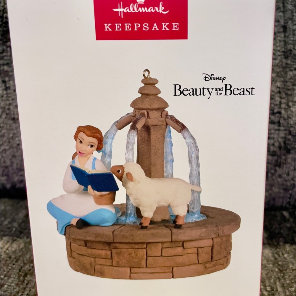 NIB Hallmark Keepsake Magic Light Ornament: Belle with Sheep!